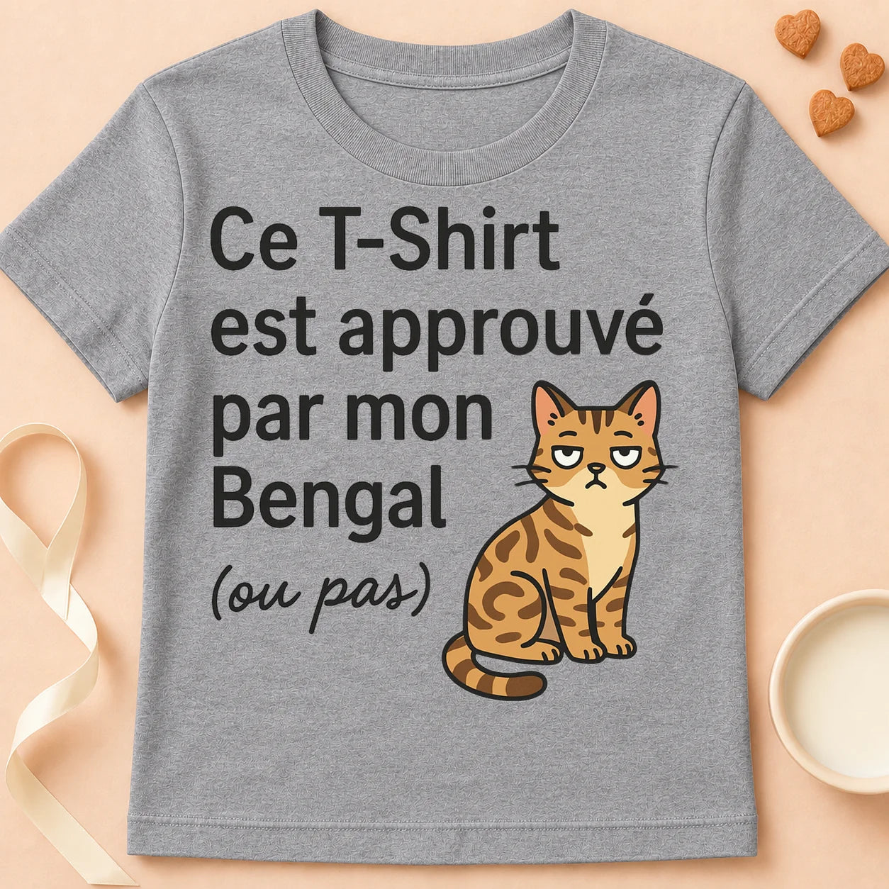T-shirt chat Patoume – T-Shirt Approuvé – Gris