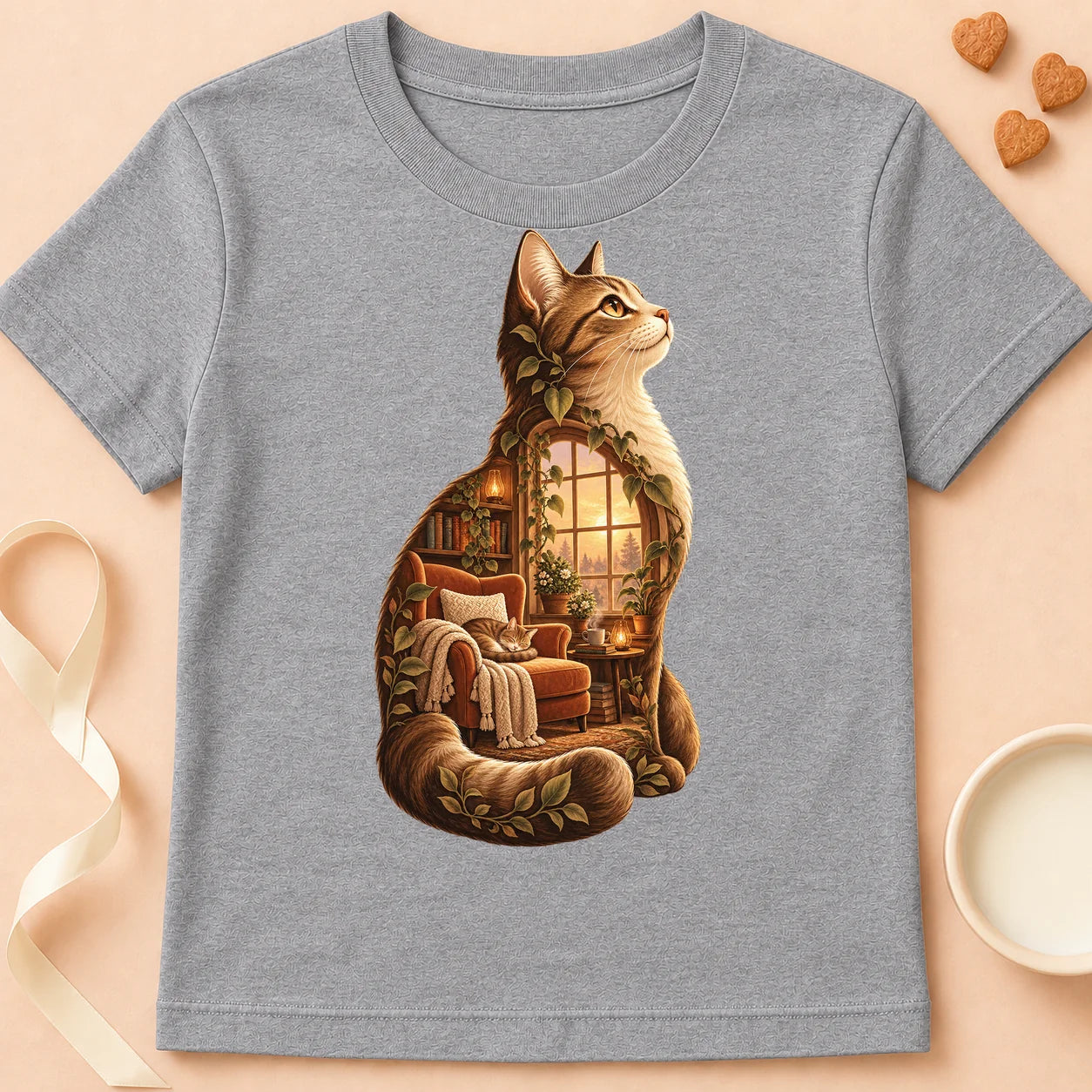 T-shirt chat Patoume – T-shirt Sérénitude – Gris