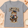 T-shirt chat Patoume – T-shirt Tu tires ou tu miaules – Gris