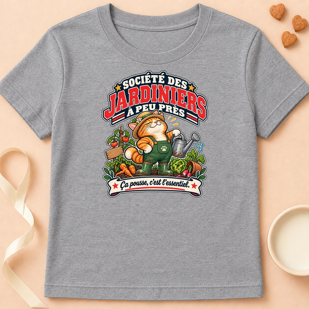 T-shirt chat Patoume – T-shirt Club des jardiniers – Gris