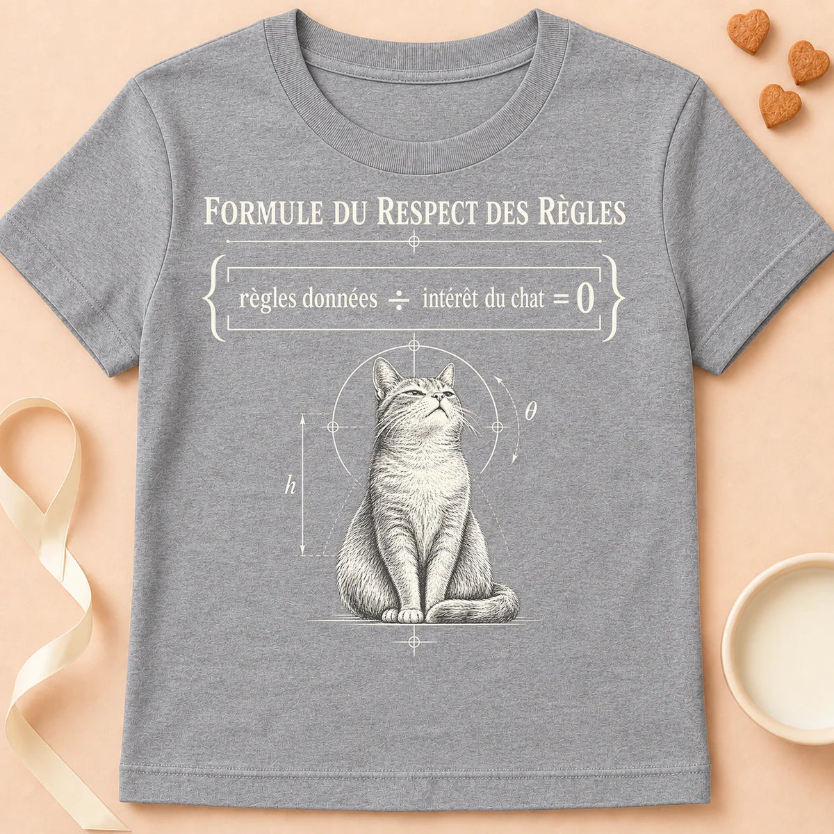 T-shirt chat Patoume – T-shirt Formule du respect – Gris