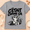 T-shirt chat Patoume – T-shirt C’était comme ça – Gris