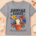 T-shirt chat Patoume – T-shirt Jardin – Gris