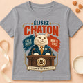 T-shirt chat Patoume – T-shirt Elisez chaton – Gris
