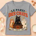 T-shirt chat Patoume – T-shirt Parti des chats – Gris