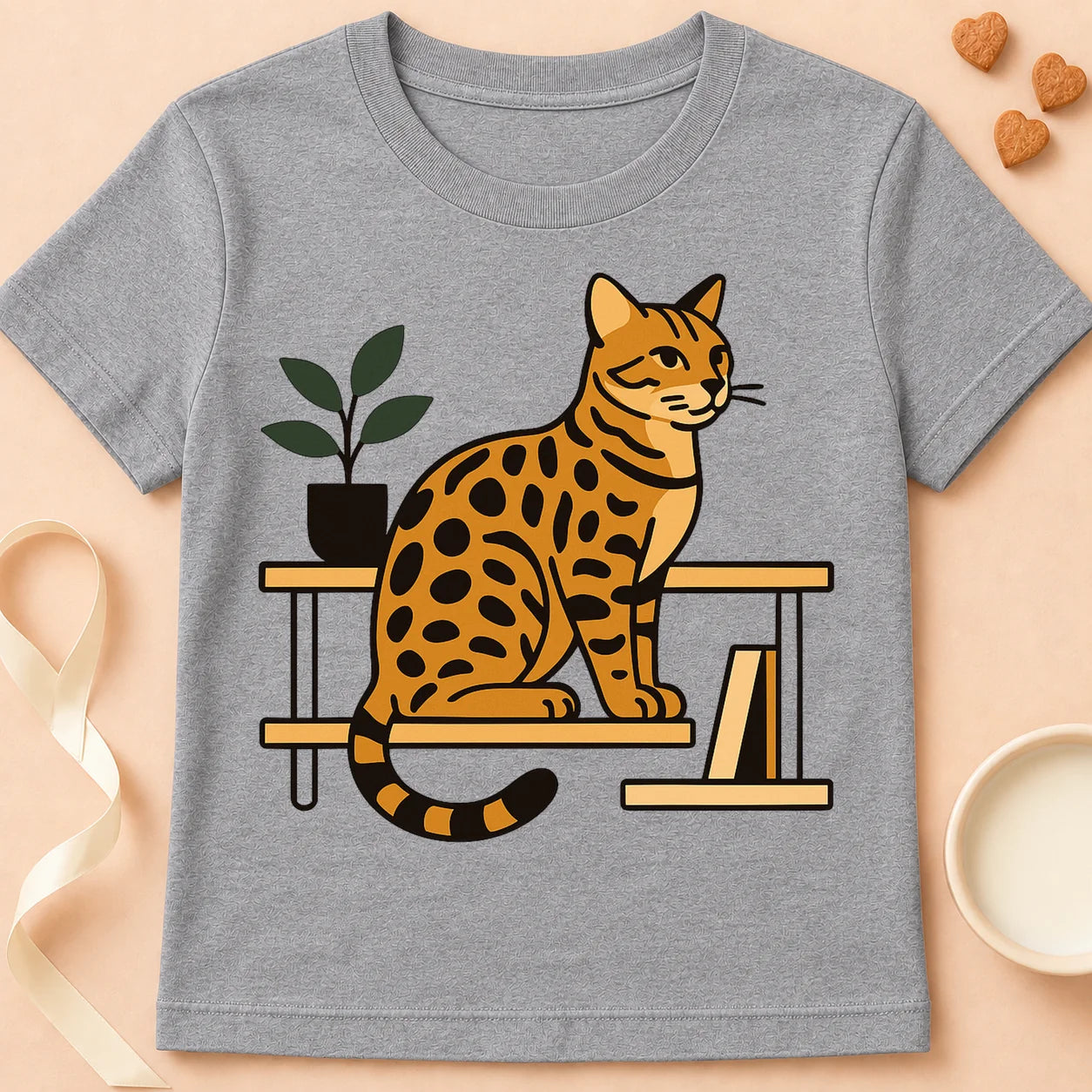 T-shirt chat Patoume – T-Shirt Bameuble – Gris