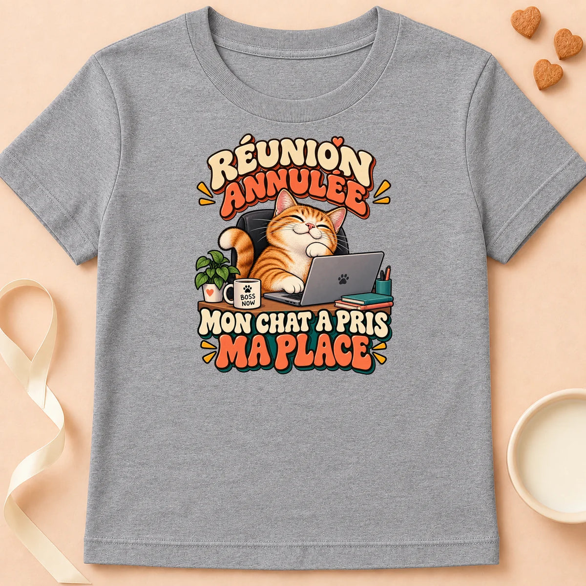 T-shirt chat Patoume – T-shirt Meeting Annulée – Gris
