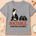T-shirt chat Patoume – T-shirt 10% Sociable – Gris