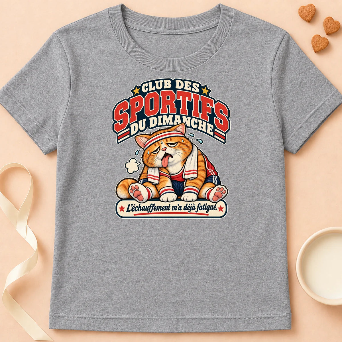 T-shirt chat Patoume – T-shirt Pas trop sportif – Gris