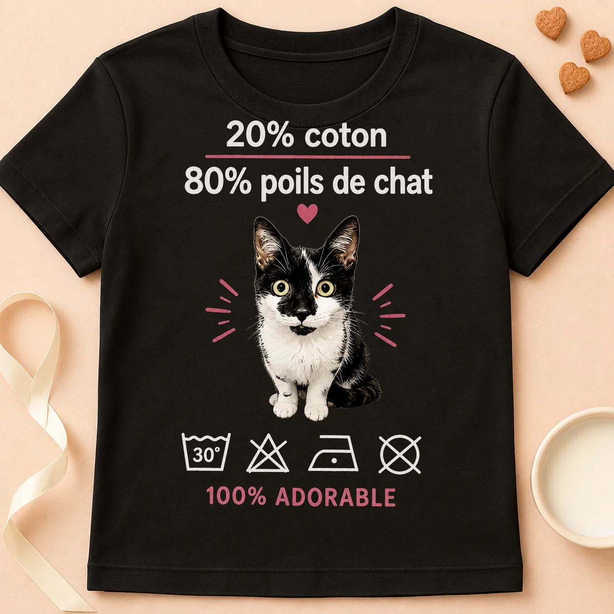 T-shirt chat Patoume – T-Shirt Compo – Noir