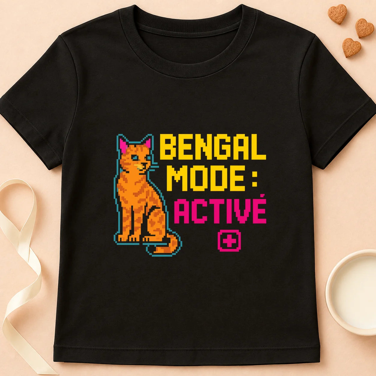 T-shirt chat Patoume – T-Shirt Arcade – Noir