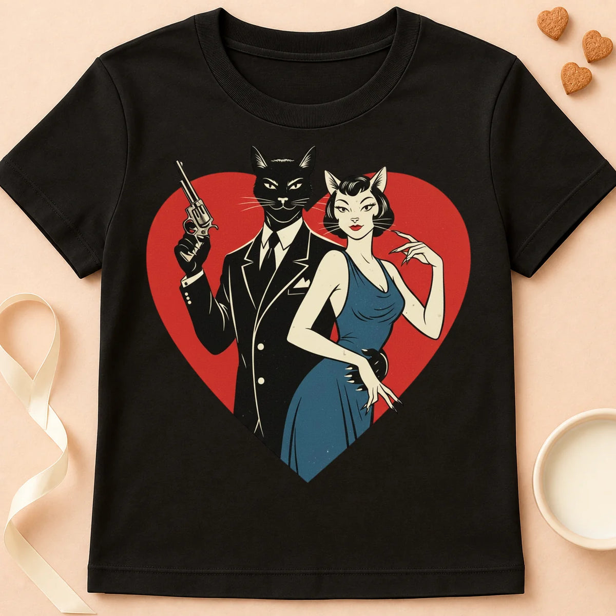 T-shirt chat Patoume – T-Shirt Agent – Noir