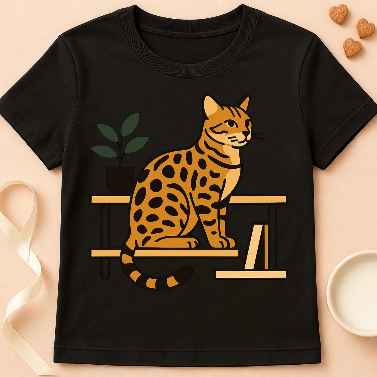 T-shirt chat Patoume – T-Shirt Bameuble – Noir