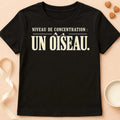 T-shirt chat Patoume – T-shirt Niveau de concentration – Noir