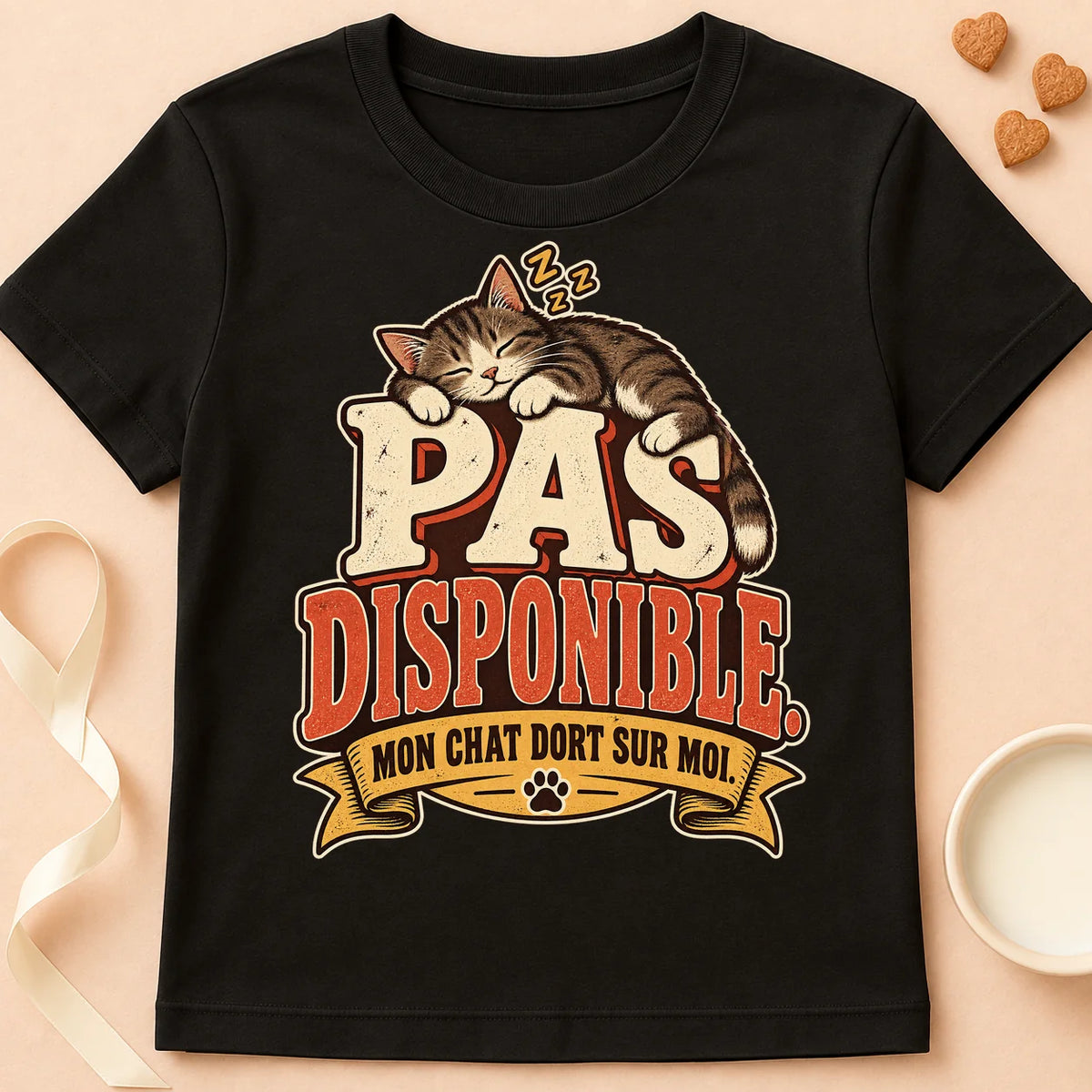 T-shirt chat Patoume – T-shirt Pas dispo – Noir