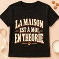 T-shirt chat Patoume – T-shirt Maison pas à moi – Noir