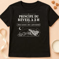 T-shirt chat Patoume – T-shirt Réveil félin à 3h – Noir