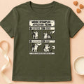 T-shirt chat Patoume – T-shirt Mode d’emploi – Vert kaki
