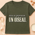 T-shirt chat Patoume – T-shirt Niveau de concentration – Vert kaki