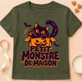 T-shirt chat Patoume – T-shirt Petit monstre – Vert kaki