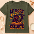 T-shirt chat Patoume – T-shirt Sort jeté – Vert kaki
