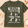 T-shirt chat Patoume – T-shirt Mode d’emploi – Vert kaki