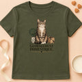 T-shirt chat Patoume – T-shirt Globalement domestiqué – Vert kaki