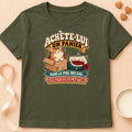 T-shirt chat Patoume – T-shirt Panier – Vert kaki