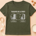 T-shirt chat Patoume – T-shirt Le dilemme du chat – Vert kaki