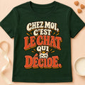 T-shirt chat Patoume – T-shirt Décisionnaire – Vert sapin