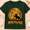 T-shirt chat Patoume – T-shirt Même pas peur – Vert sapin