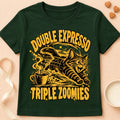 T-shirt chat Patoume – T-shirt Double expresso – Vert sapin