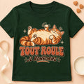 T-shirt chat Patoume – T-shirt Tout roule – Vert sapin