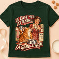 T-shirt chat Patoume – T-shirt La gamelle d’abord – Vert sapin