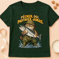 T-shirt chat Patoume – T-shirt Ne partage jamais – Vert sapin