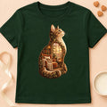 T-shirt chat Patoume – T-shirt Sérénitude – Vert sapin