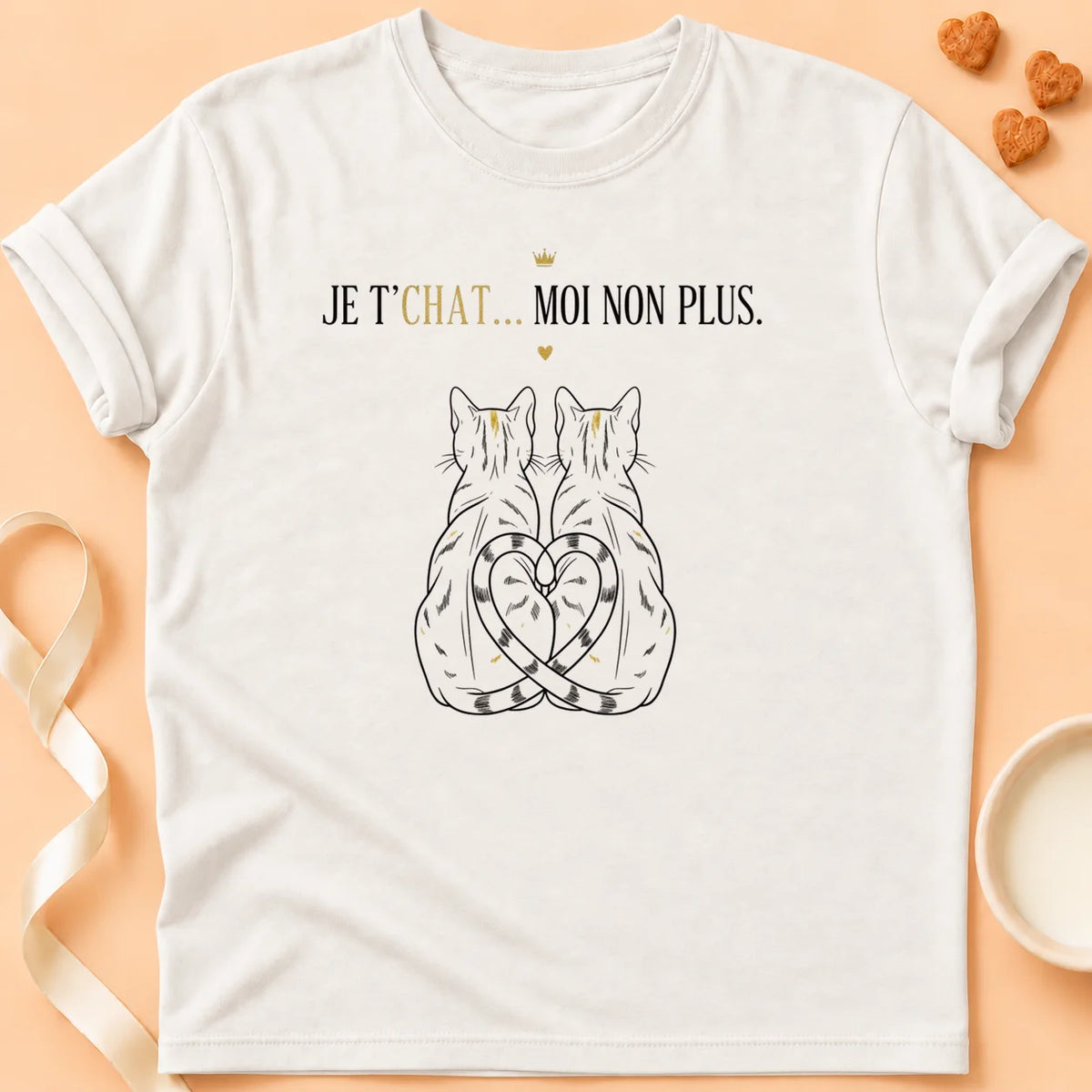 T-shirt chat Patoume – T-Shirt Tchat – Blanc