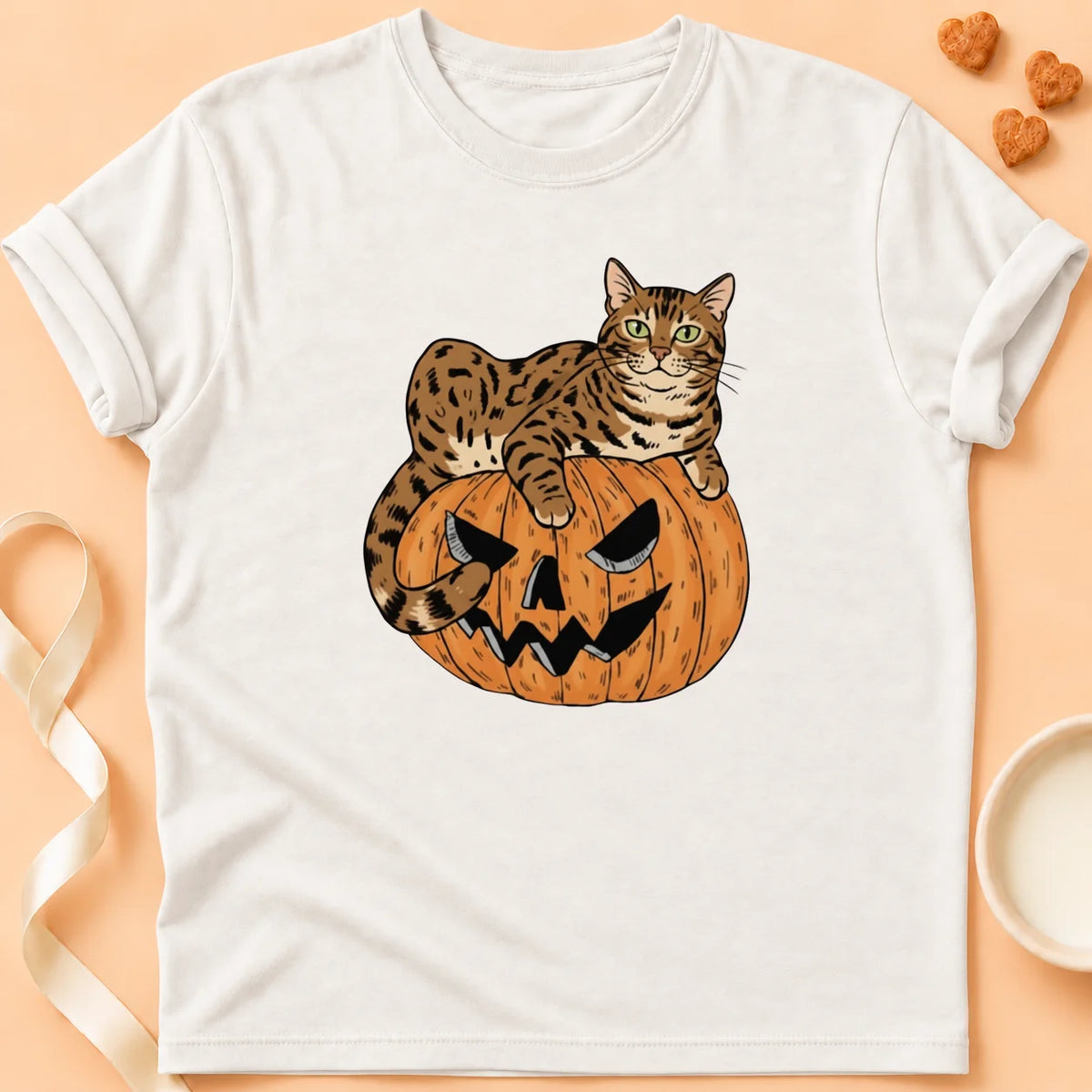 T-shirt chat Patoume – T-Shirt HalloBen – Blanc