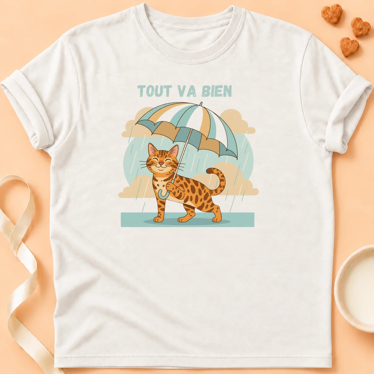 T-shirt chat Patoume – T-Shirt Bueno – Blanc