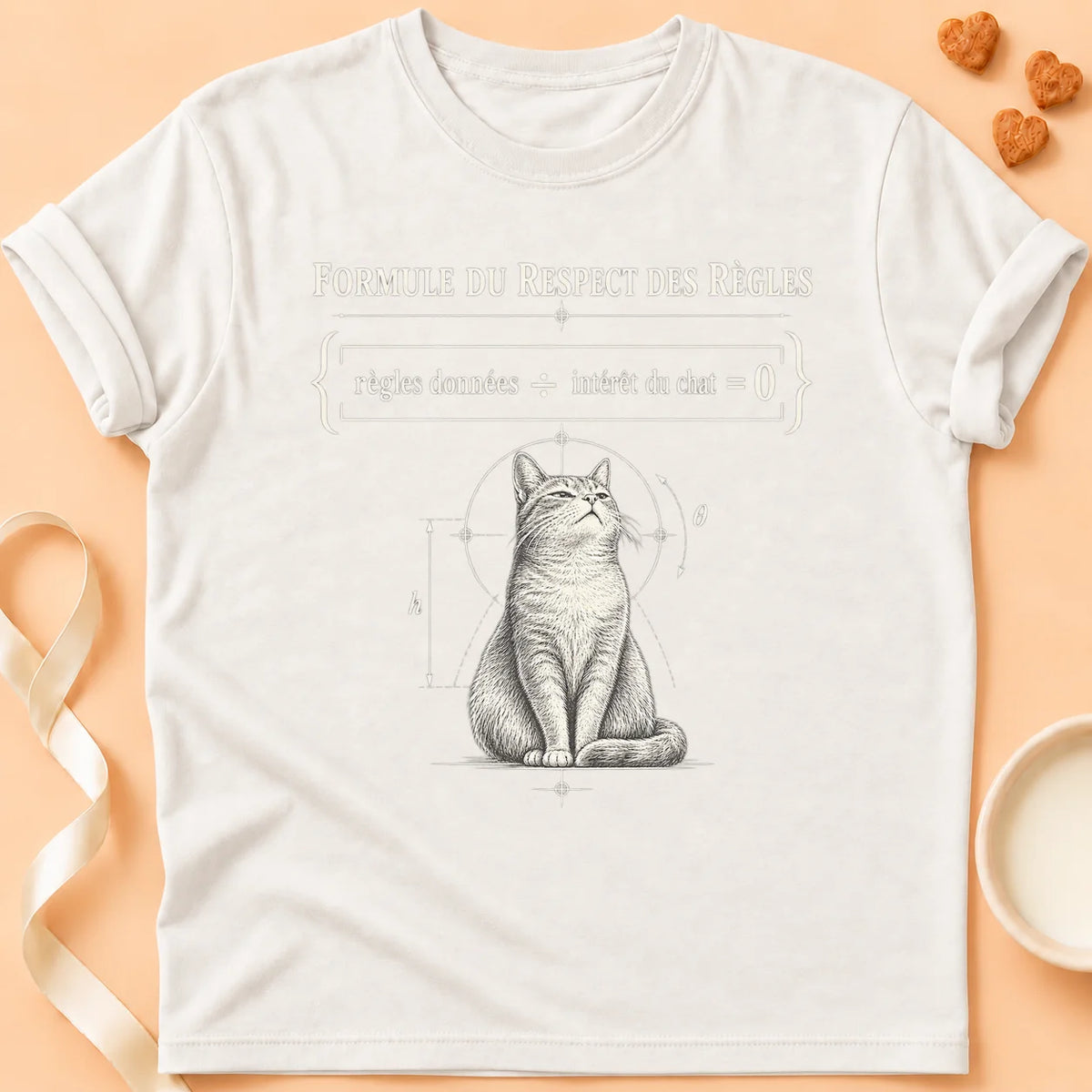 T-shirt chat Patoume – T-shirt Formule du respect – Blanc