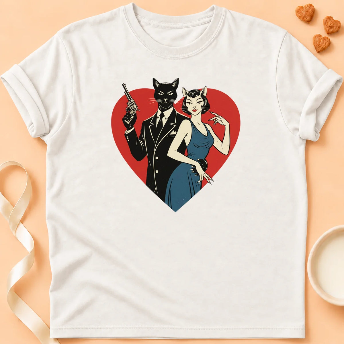T-shirt chat Patoume – T-Shirt Agent – Blanc