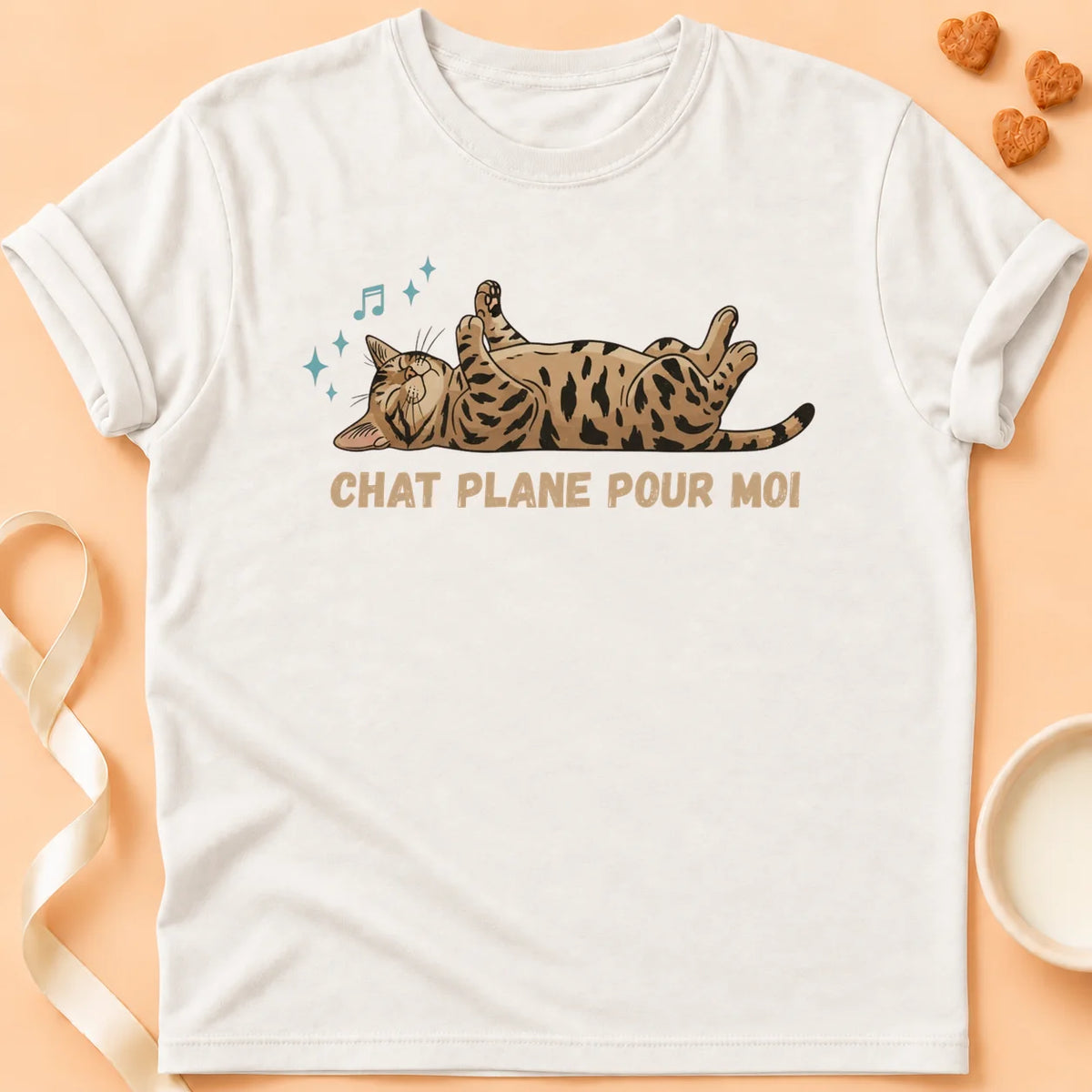 T-shirt chat Patoume – T-Shirt Plane – Blanc