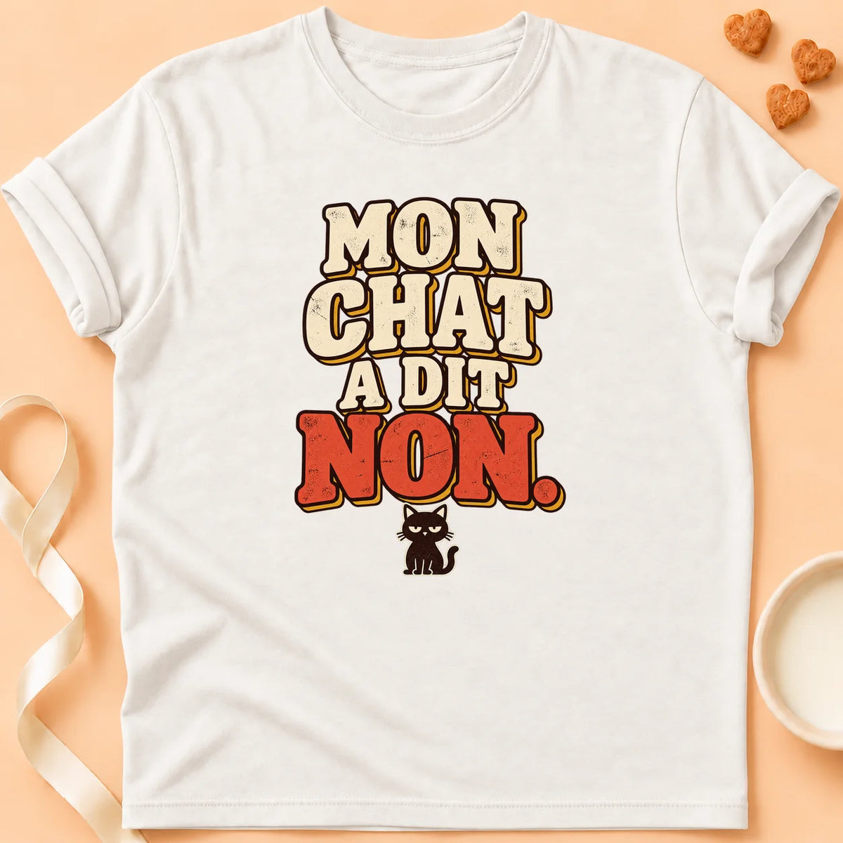 T-shirt chat Patoume – T-shirt Mon chat a dit non – Blanc
