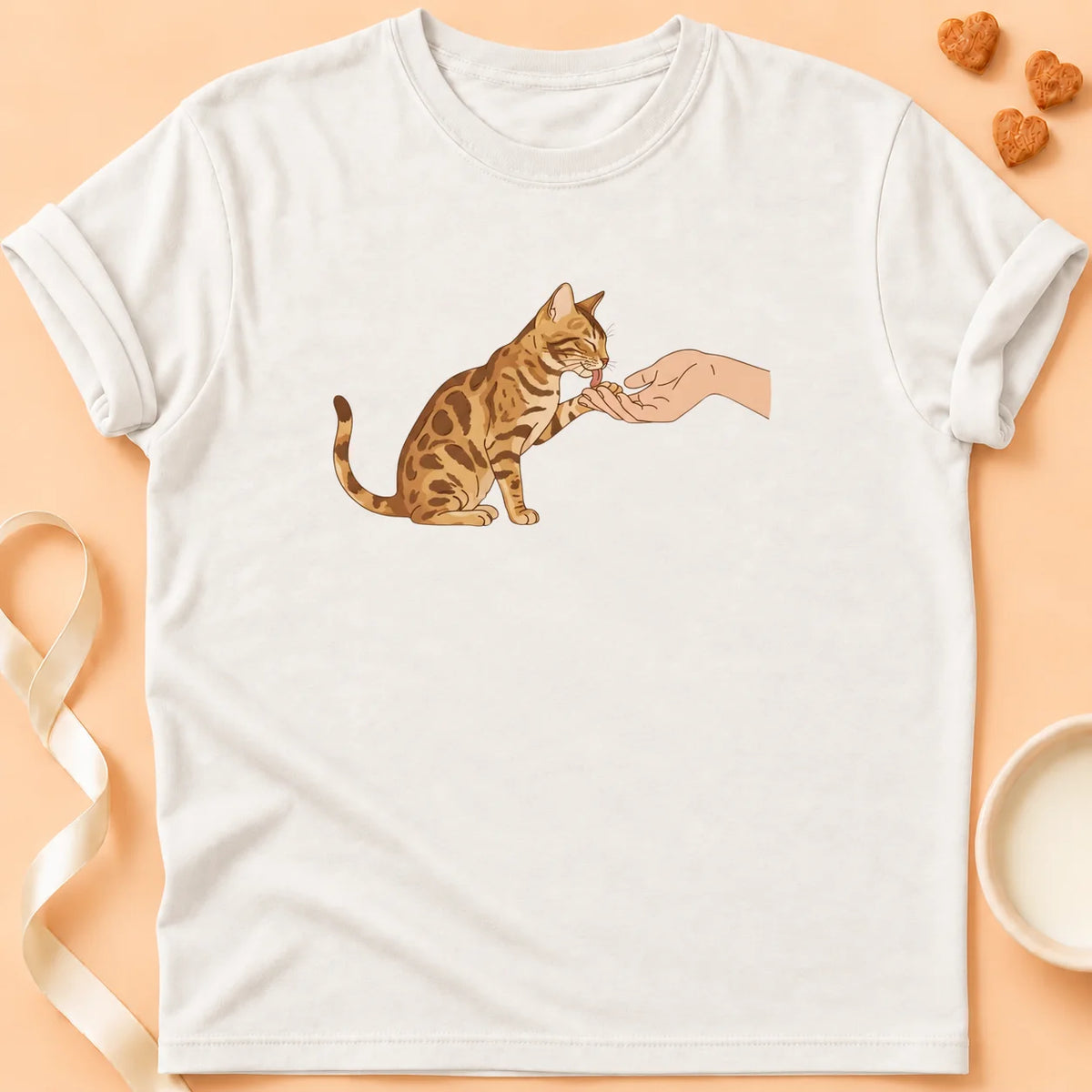T-shirt chat Patoume – T-Shirt Lien – Blanc