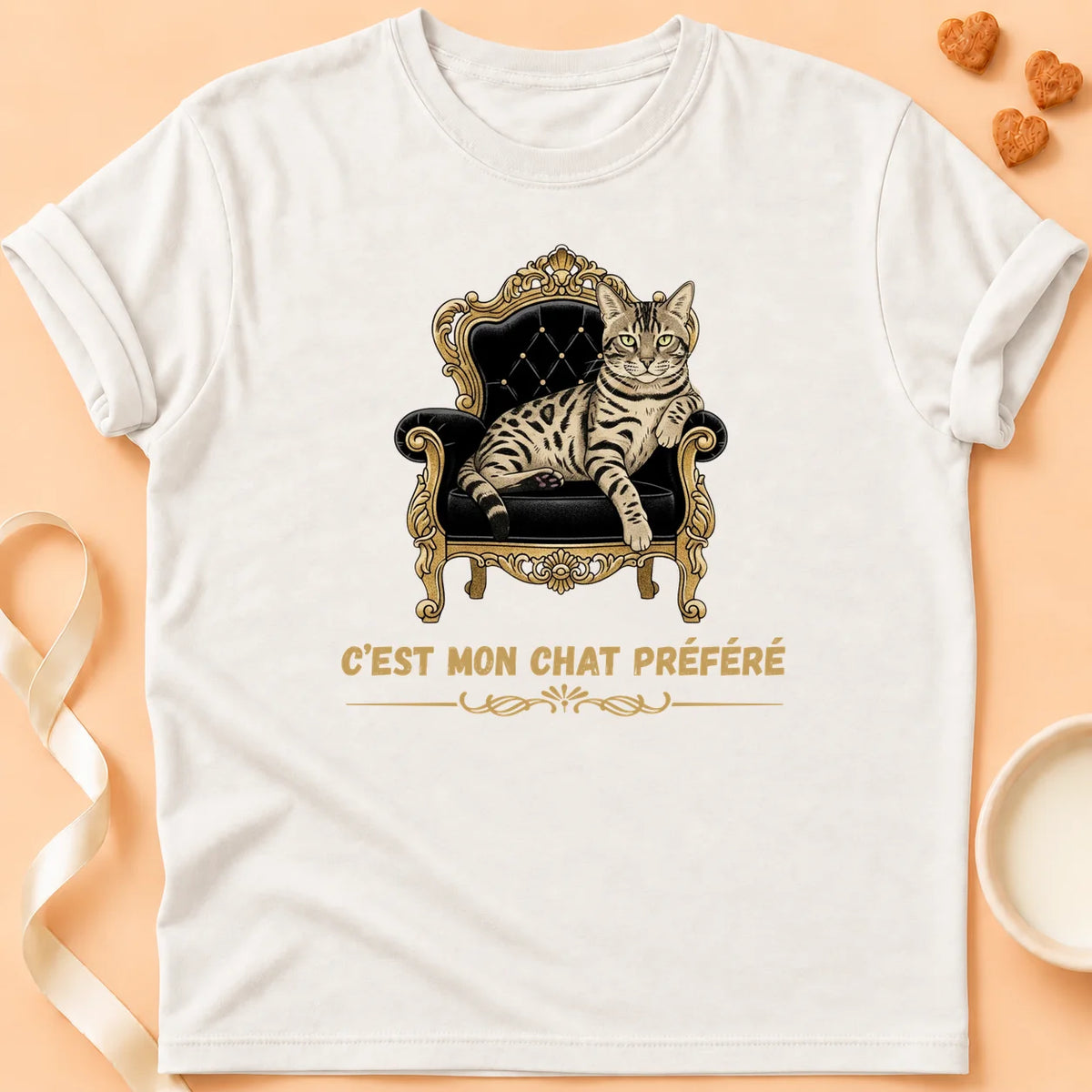 T-shirt chat Patoume – T-Shirt Préféré – Blanc