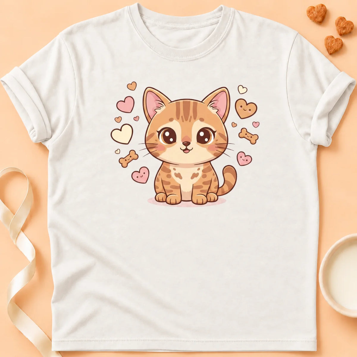 T-shirt chat Patoume – T-Shirt mimi – Blanc