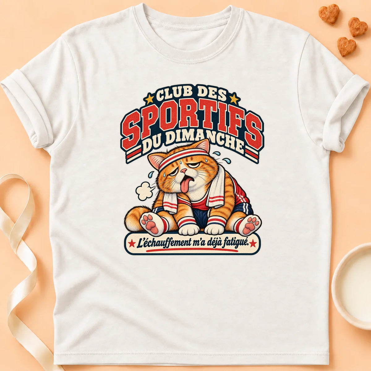T-shirt chat Patoume – T-shirt Pas trop sportif – Blanc
