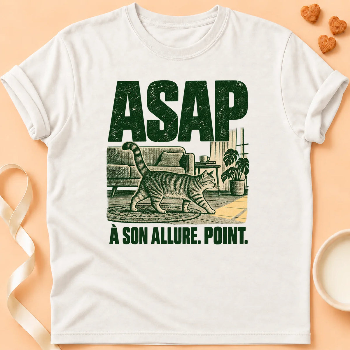 T-shirt chat Patoume – T-shirt ASAP – Blanc