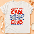 T-shirt chat Patoume – T-shirt Café club – Blanc