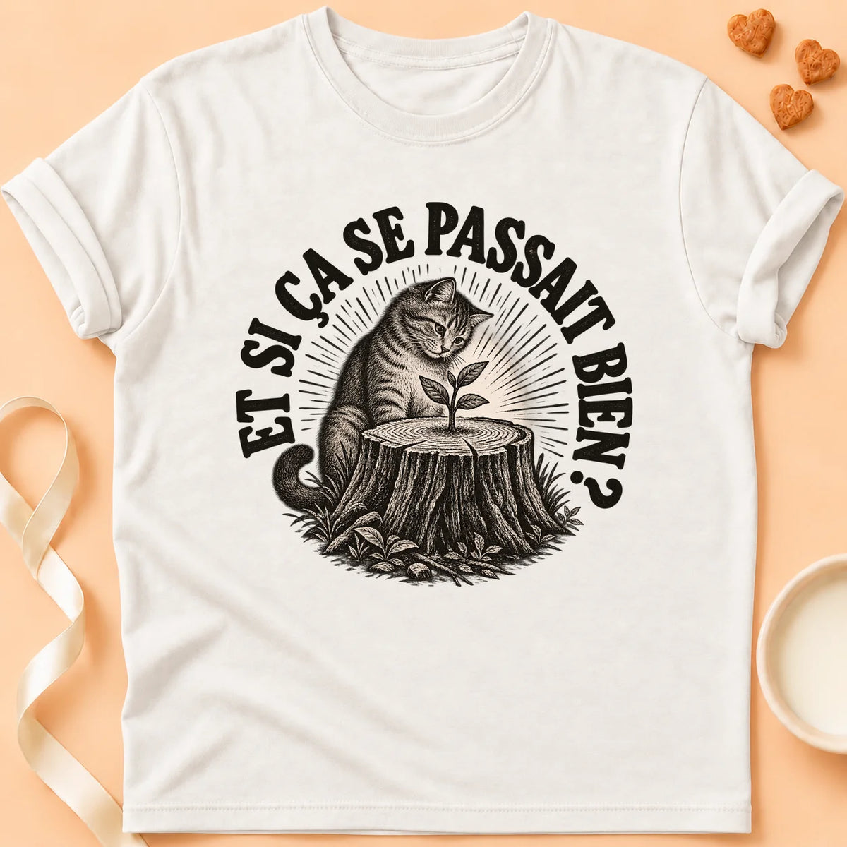 T-shirt chat Patoume – T-shirt Et si – Blanc